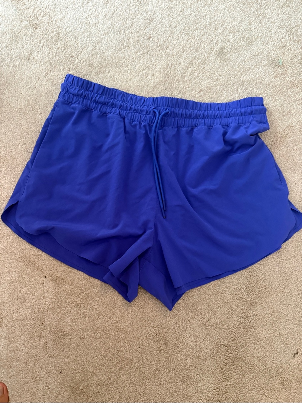 Athleta Electric Blue Run Short with Drawstring Waist
